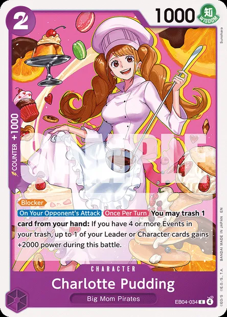 Charlotte Pudding, One Piece card EB04-034 — EGGHEAD CRISIS set