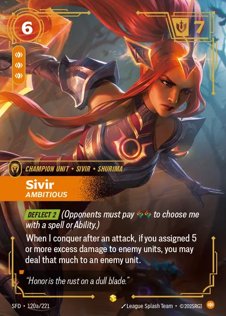 Sivir, carte Riftbound SFD 120a — extension Spiritforged