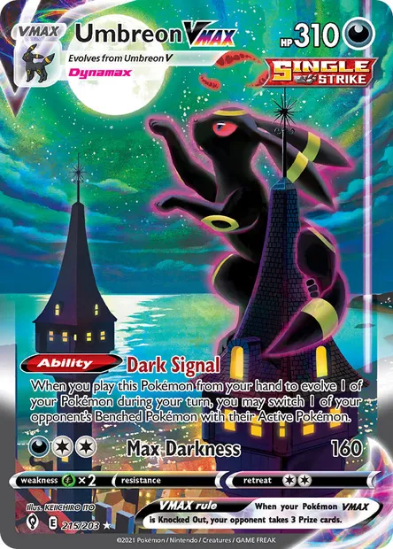 Umbreon VMAX, Pokémon card EVS 215 — Evolving Skies set