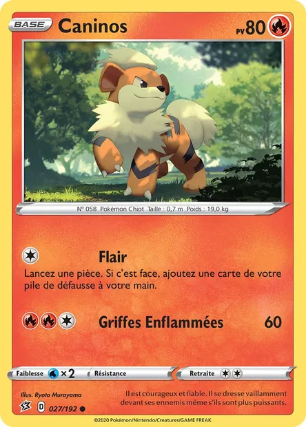 Caninos, carte Pokémon RCL 27 — extension Clash des Rebelles