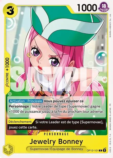 Jewelry Bonney, carte One Piece OP12-101 — extension L'HÉRITAGE DU MAÎTRE