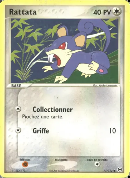 Rattata, carte Pokémon RG 77 — extension EX Rouge Feu & Vert Feuille