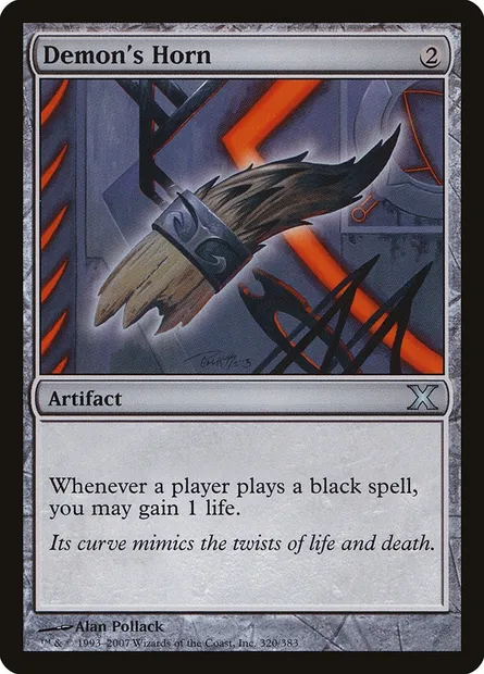 Demon's Horn, Magic card 10E 320 — Tenth Edition set