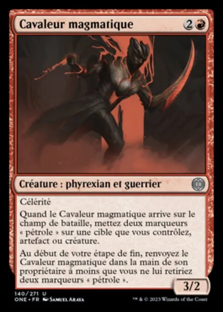 Cavaleur magmatique, carte Magic ONE 140 — extension Tous Phyrexians