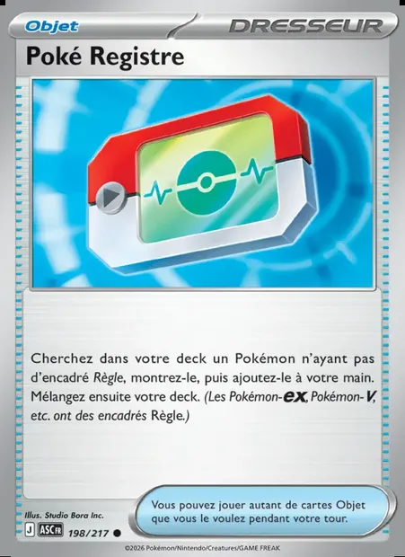 Poké Registre, carte Pokémon ASC 198 — extension Héros Transcendants