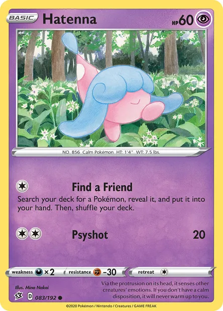 Hatenna, Pokémon card RCL 83 — Rebel Clash set