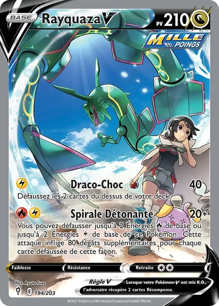 Rayquaza V, carte Pokémon EVS 194 — extension Évolution Céleste