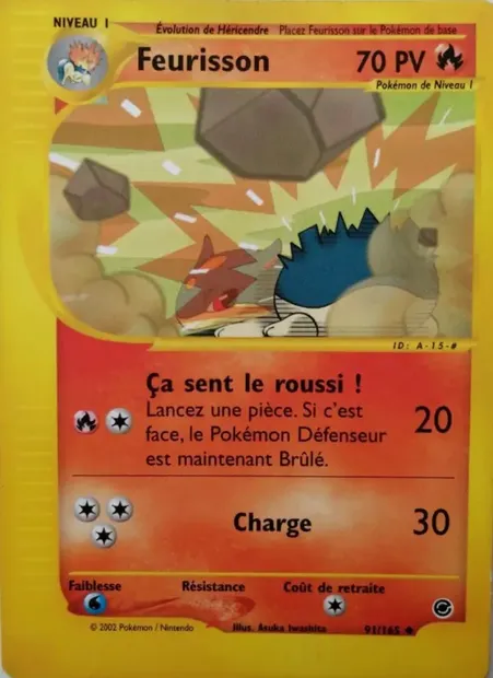 Feurisson, carte Pokémon EX 91 — extension Expedition