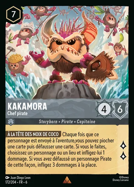 Kakamora - Chef pirate, carte Disney Lorcana CH6-172 — extension La Mer Azurite