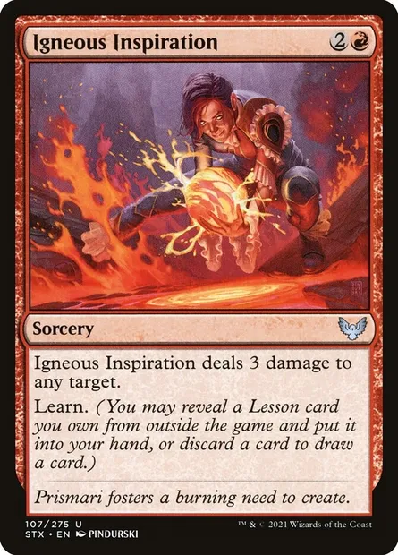 Igneous Inspiration, Magic card STX 107 — Strixhaven: School of Mages set