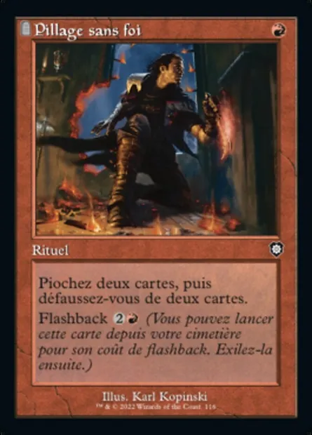 Pillage sans foi, carte Magic BRC 116 — extension The Brothers' War Commander