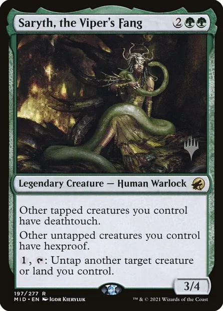 Saryth, the Viper's Fang, Magic card PMID 197p — Innistrad: Midnight Hunt Promos set