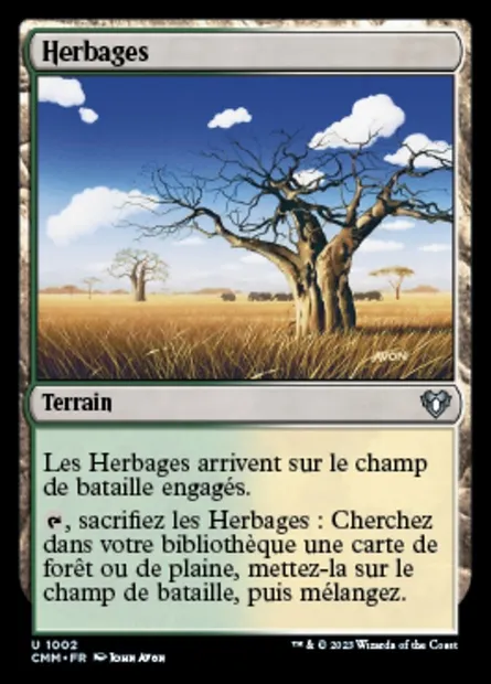 Herbages, carte Magic CMM 1002 — extension Commander Masters