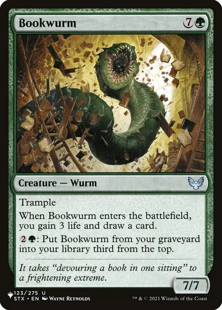 Bookwurm, Magic card PLST STX-123 — The List set