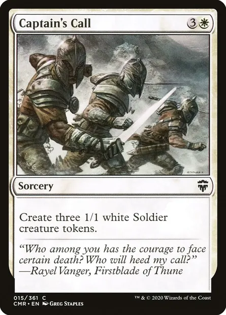Captain's Call, Magic card CMR 15 — Commander Legends set