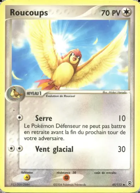 Roucoups, carte Pokémon RG 45 — extension EX Rouge Feu & Vert Feuille