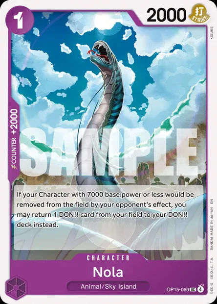 Nola, One Piece card OP15-069 — ADVENTURE ON KAMI’S ISLAND set
