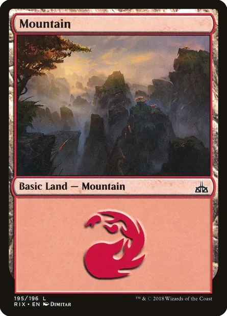 Mountain, Magic card RIX 195 — Rivals of Ixalan set