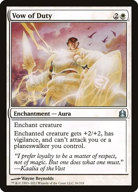 Vow of Duty, Magic card CMD 36 — Commander 2011 set