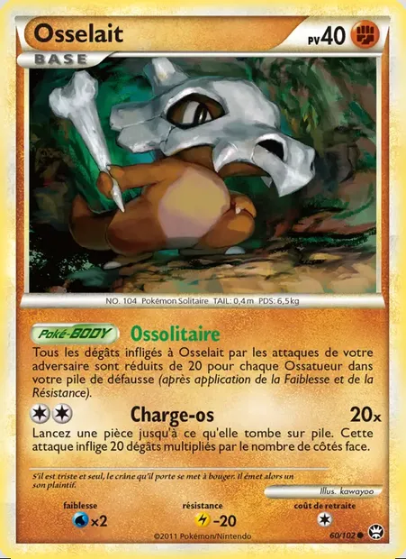 Osselait, carte Pokémon TM 60 — extension Triomphant