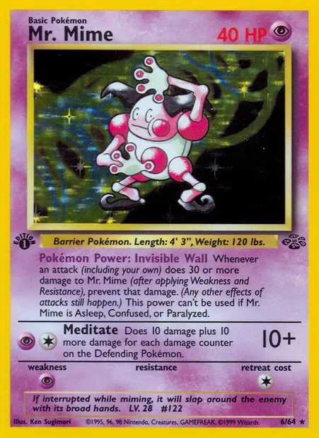Mr. Mime, Pokémon card JU 6 — Jungle set