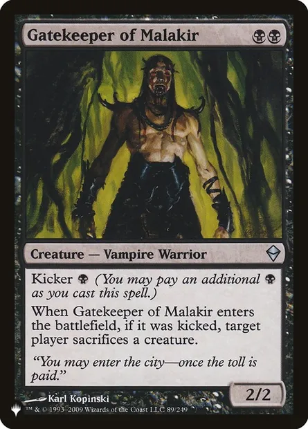 Gatekeeper of Malakir, Magic card PLST ZEN-89 — The List set