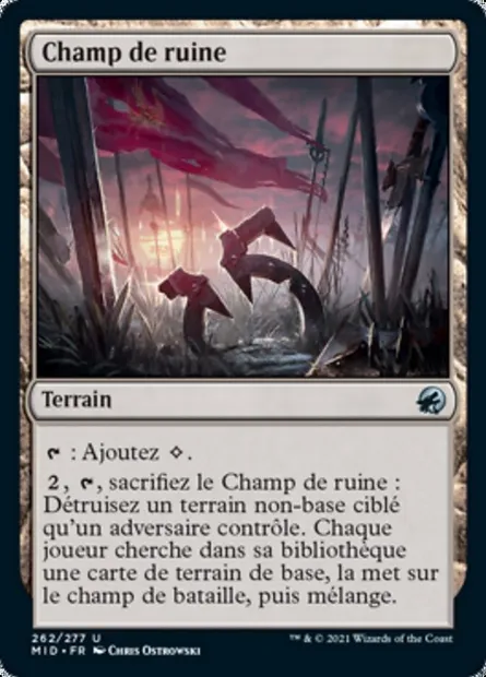 Champ de ruine, carte Magic MID 262 — extension Innistrad : chasse de minuit