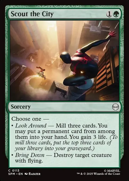 Scout the City, Magic card SPM 113 — Marvel's Spider-Man set