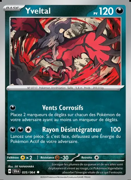 Yveltal, carte Pokémon SFA 035 — extension Fable Nébuleuse