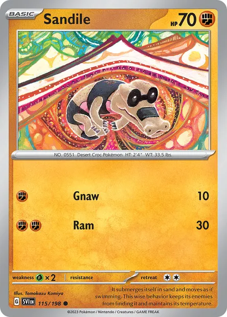 Sandile, Pokémon card SVI 115 — Scarlet & Violet set