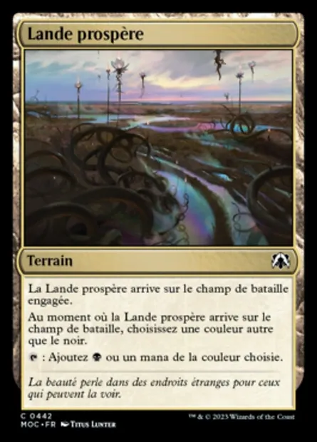 Lande prospère, carte Magic MOC 442 — extension March of the Machine Commander