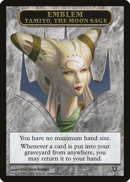 Tamiyo, the Moon Sage Emblem, carte Magic TAVR 8 — extension Avacyn Restored Tokens