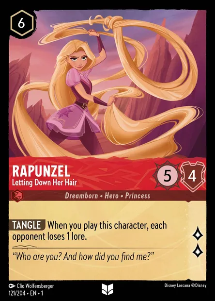 Rapunzel - Letting Down Her Hair, Disney Lorcana card CH1-121 — The First Chapter set
