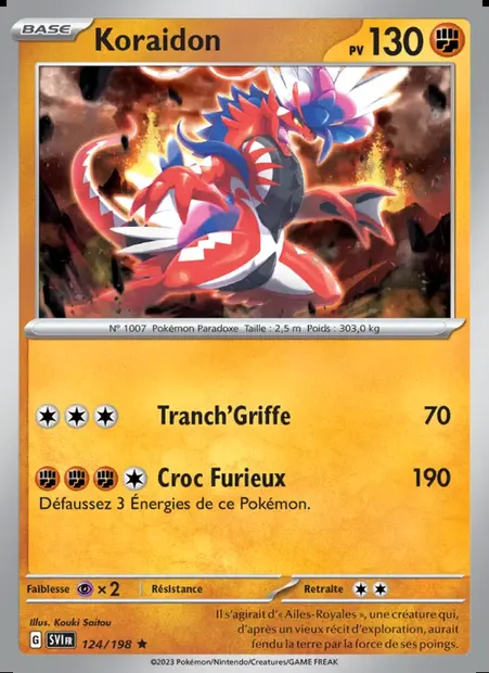 Koraidon, carte Pokémon SVI 124 — extension Écarlate et Violet