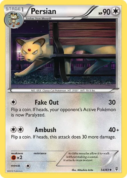 Persian, Pokémon card GEN 54 — Generations set