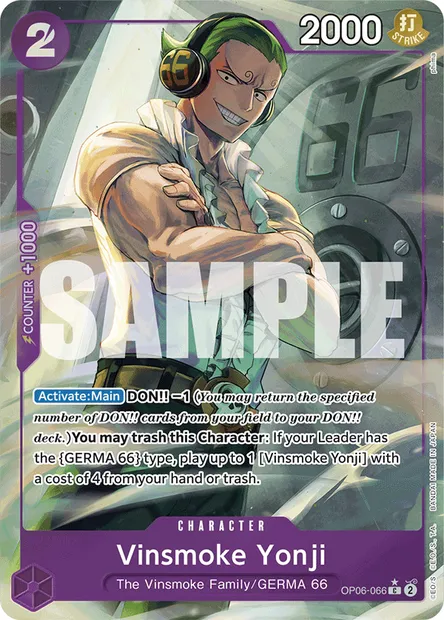 Vinsmoke Yonji, One Piece card OP06-066 — WINGS OF THE CAPTAIN set