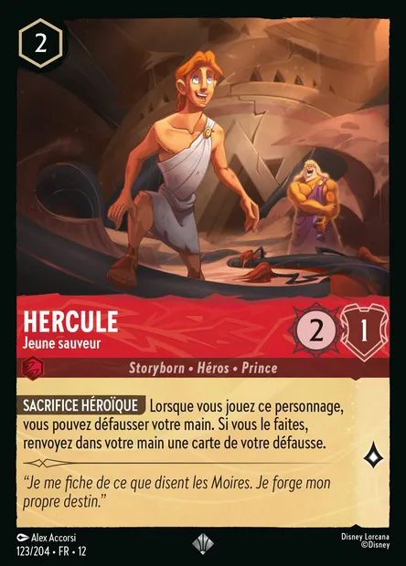 Hercule - Jeune sauveur, carte Disney Lorcana CH12-123 — extension Contrées Inconnues
