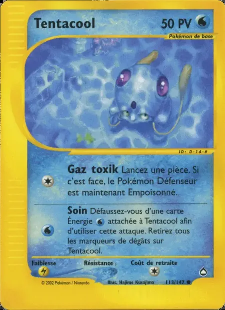 Tentacool, carte Pokémon AQ 113 — extension Aquapolis