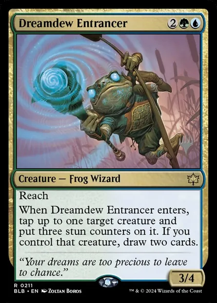 Dreamdew Entrancer, Magic card PBLB 211p — Bloomburrow Promos set