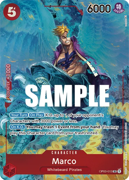 Marco, One Piece card OP03-013 — PILLARS OF STRENGTH set