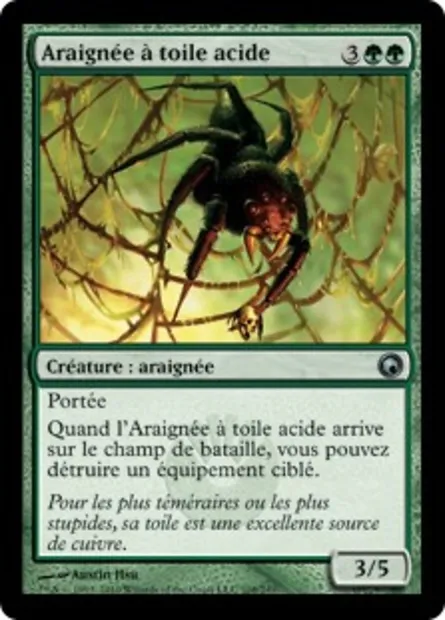 Araignée à toile acide, carte Magic SOM 108 — extension Cicatrices de Mirrodin
