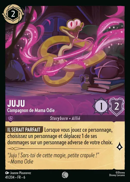 Juju - Compagnon de Mama Odie, carte Disney Lorcana CH6-041 — extension La Mer Azurite