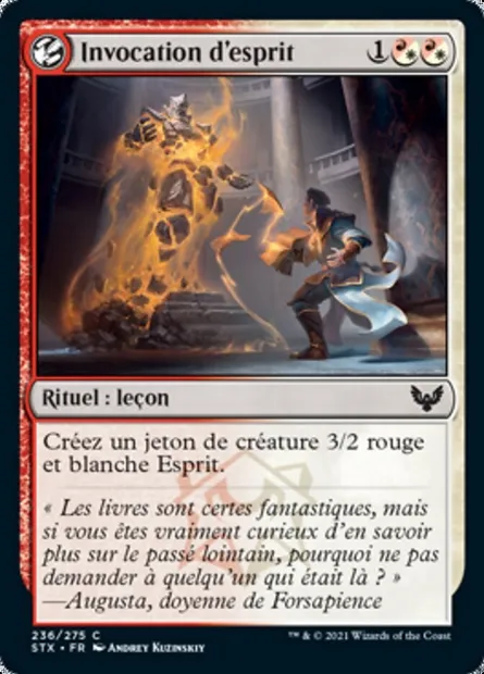 Invocation d'esprit, carte Magic STX 236 — extension Strixhaven: l'Académie des Mages