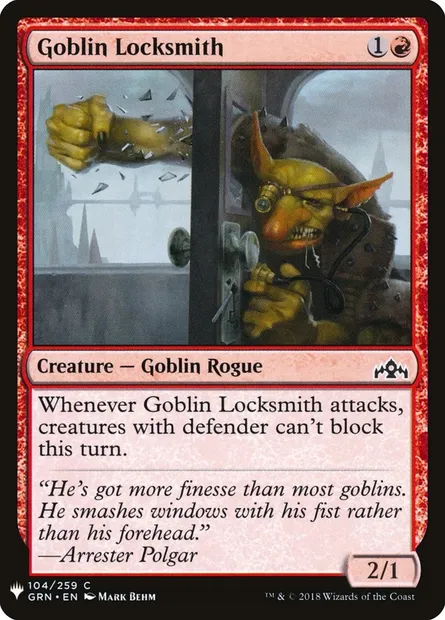 Goblin Locksmith, Magic card PLST GRN-104 — The List set