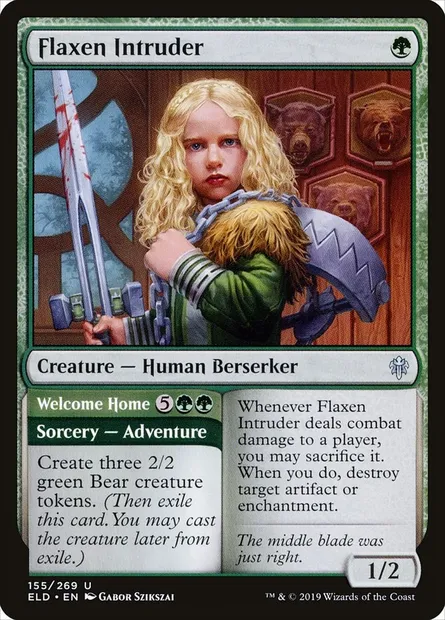Flaxen Intruder // Welcome Home, Magic card ELD 155 — Throne of Eldraine set