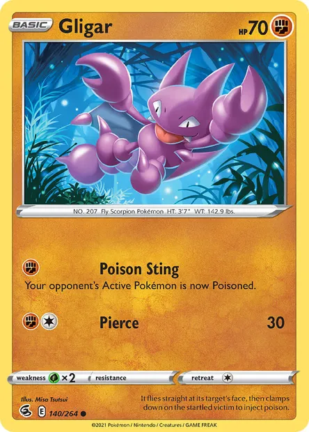 Gligar, Pokémon card FST 140 — Fusion Strike set