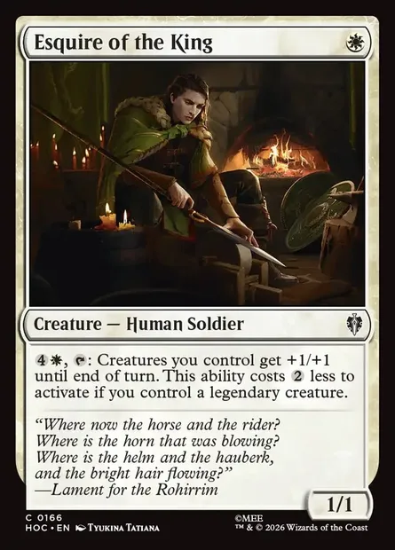 Esquire of the King, Magic card HOC 166 — The Hobbit Eternal set