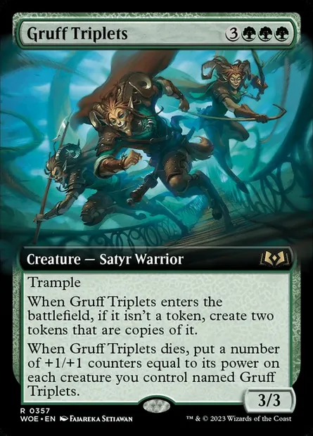 Gruff Triplets, Magic card WOE 357 — Wilds of Eldraine set