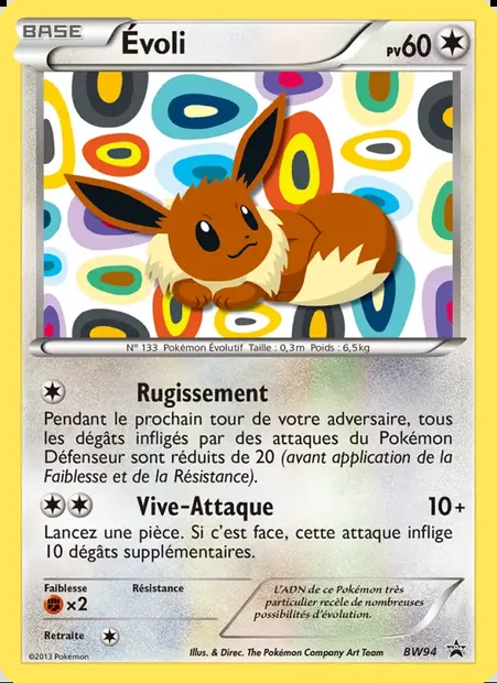 Évoli, carte Pokémon BW 94 — extension Promo BW