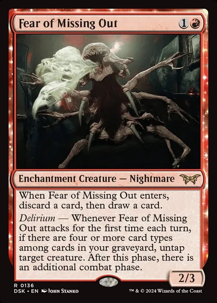Fear of Missing Out, Magic card DSK 136 — Duskmourn: House of Horror set